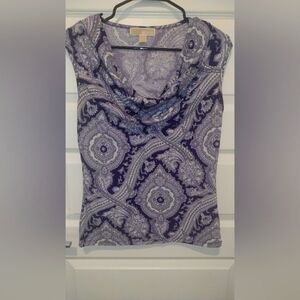 White and purple blouse tank top style